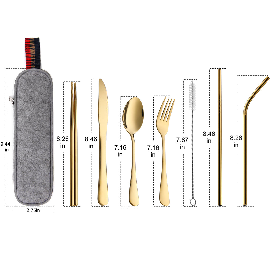 DEVICO Travel Utensils, 18/8 Stainless Steel 4pcs Cutlery Set